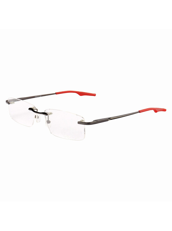 Armação de Óculos Retangular Flutuante Sem Aro Wingback Grafite Red